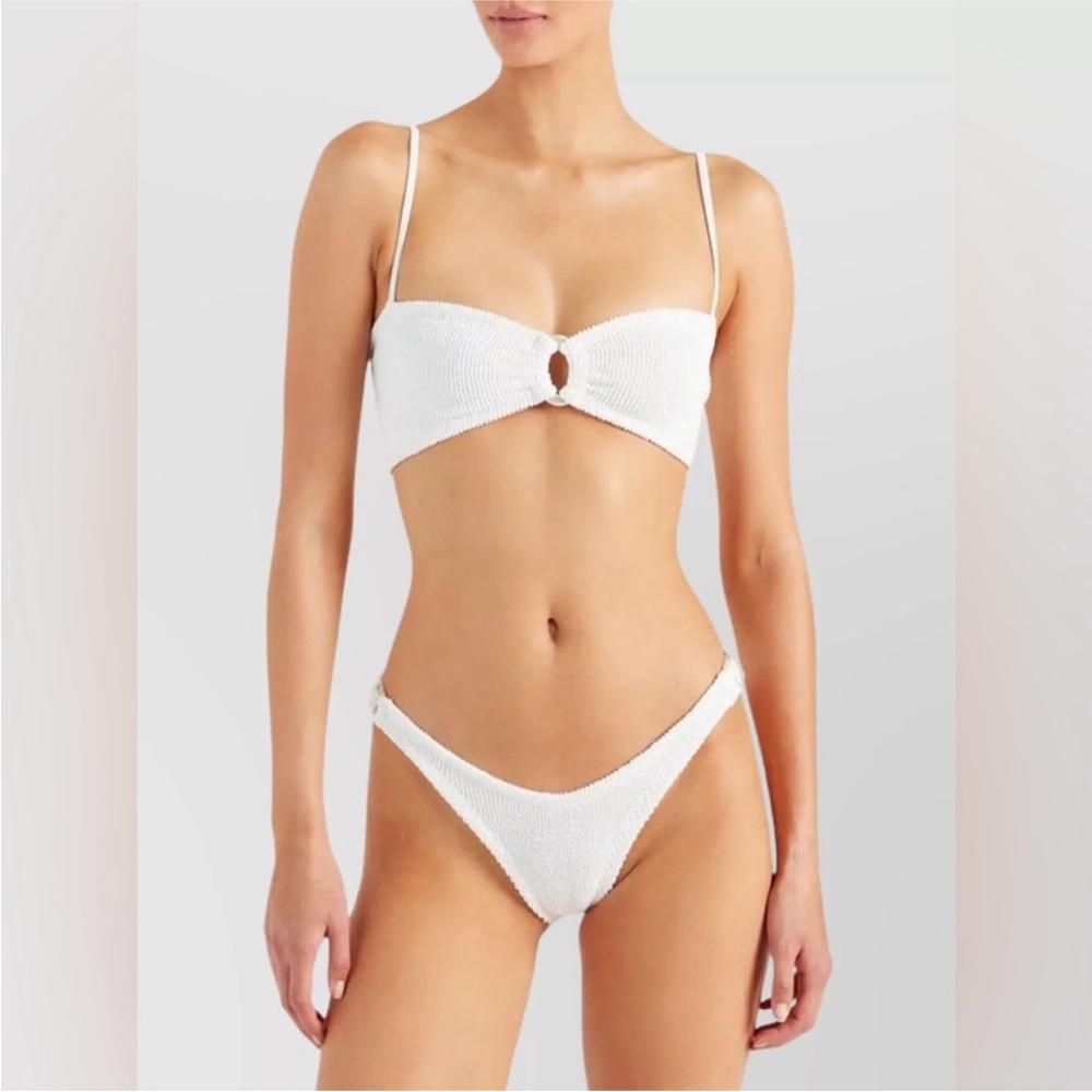 HUNZA G MISTY BIKINI WITH PEARL CIRCLE DETAIL B3147